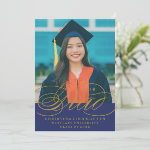 OUR ELEGANT SCRIPT GRAD   GRADUATION INVITATION