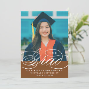 OUR ELEGANT SCRIPT GRAD GRADUATION INVITATION