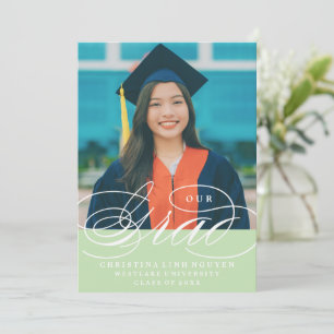 OUR ELEGANT SCRIPT GRAD   GRADUATION INVITATION