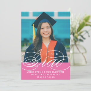 OUR ELEGANT SCRIPT GRAD   GRADUATION INVITATION