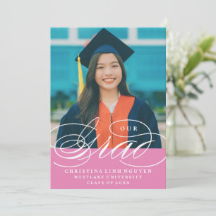 OUR ELEGANT SCRIPT GRAD   GRADUATION INVITATION