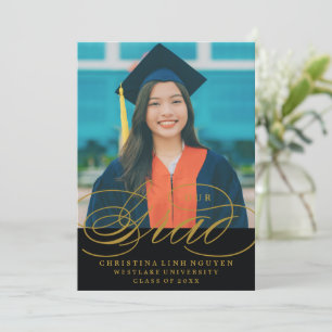 OUR ELEGANT SCRIPT GRAD   GRADUATION INVITATION