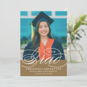 OUR ELEGANT SCRIPT GRAD   GRADUATION INVITATION