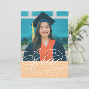 OUR ELEGANT SCRIPT GRAD   GRADUATION INVITATION