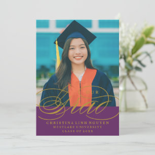 OUR ELEGANT SCRIPT GRAD   GRADUATION INVITATION