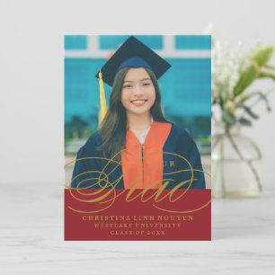 OUR ELEGANT SCRIPT GRAD GRADUATION INVITATION