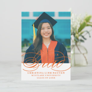 OUR ELEGANT SCRIPT GRAD GRADUATION INVITATION