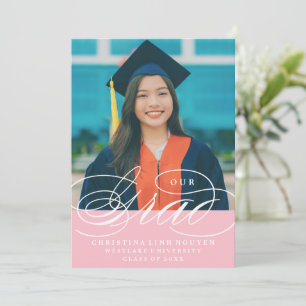 OUR ELEGANT SCRIPT GRAD   GRADUATION INVITATION