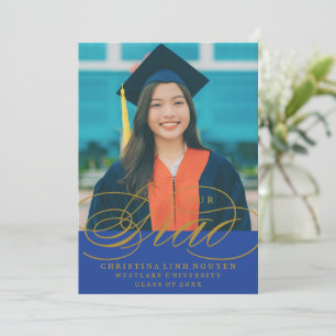 OUR ELEGANT SCRIPT GRAD   GRADUATION INVITATION