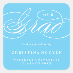 OUR ELEGANT SCRIPT GRAD   THANK YOU STICKER