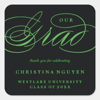 OUR ELEGANT SCRIPT GRAD | THANK YOU STICKER