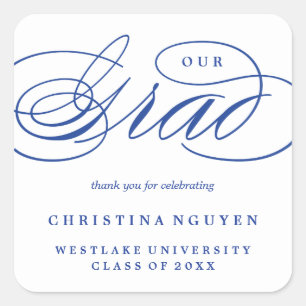 OUR ELEGANT SCRIPT GRAD THANK YOU STICKER