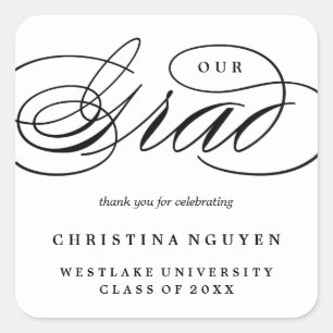 OUR ELEGANT SCRIPT GRAD THANK YOU STICKER