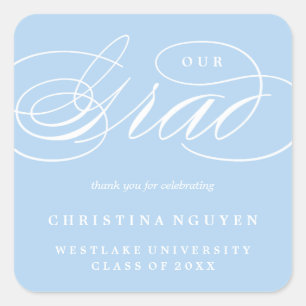 OUR ELEGANT SCRIPT GRAD   THANK YOU STICKER