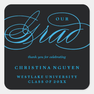 OUR ELEGANT SCRIPT GRAD THANK YOU STICKER