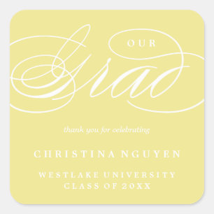OUR ELEGANT SCRIPT GRAD THANK YOU STICKER