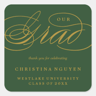 OUR ELEGANT SCRIPT GRAD | THANK YOU STICKER