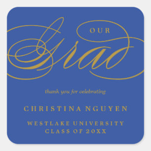 OUR ELEGANT SCRIPT GRAD   THANK YOU STICKER