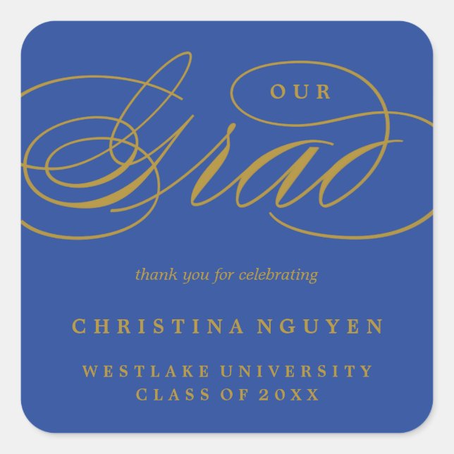 OUR ELEGANT SCRIPT GRAD | THANK YOU STICKER (Front)