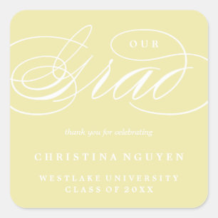 OUR ELEGANT SCRIPT GRAD   THANK YOU STICKER