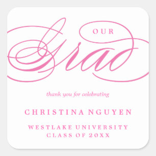 OUR ELEGANT SCRIPT GRAD THANK YOU STICKER
