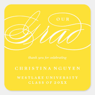 OUR ELEGANT SCRIPT GRAD THANK YOU STICKER