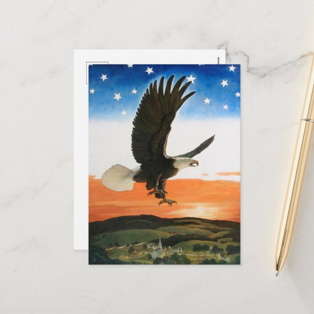 Our Emblem by Newell Convers Wyeth Holiday Postcard (Front/Back In Situ)