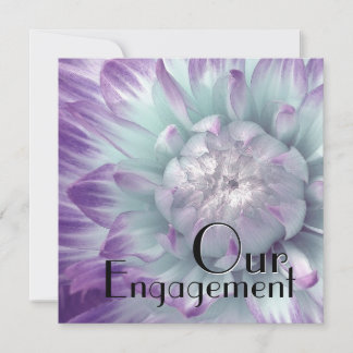 Our Engagement - Purple and Blue Dahlia Invitation