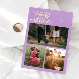 Our Family All Heart Wisteria Valentines Photo Holiday Card