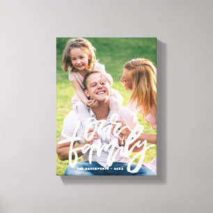 Our Family Hand Lettered Script Personalised Canvas Print