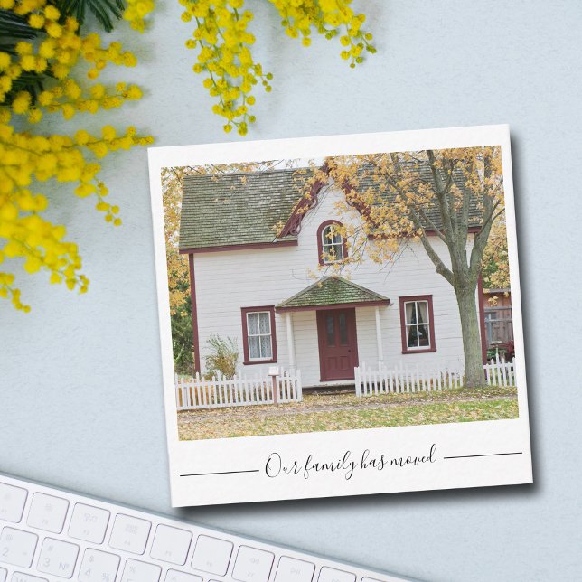 Our Family Has Moved Custom House Photograph Card (Creator Uploaded)