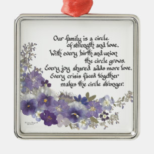 Our Family is a Circle Metal Tree Decoration