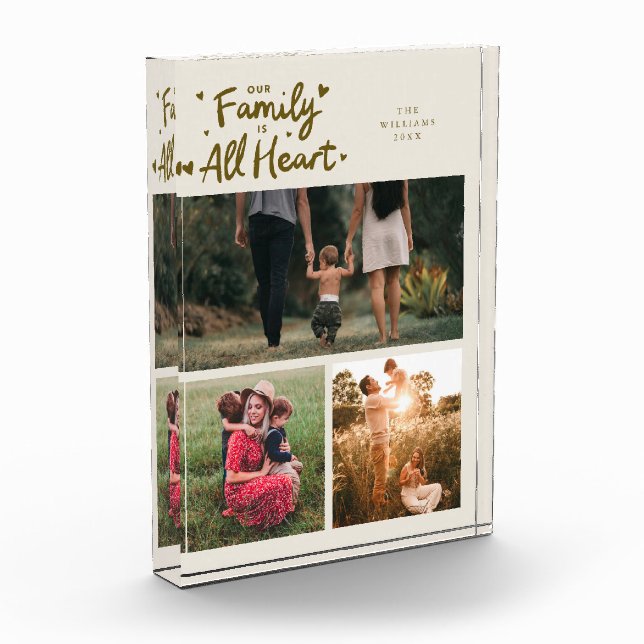 Our Family Is All Heart Cream Photo Block (Left)