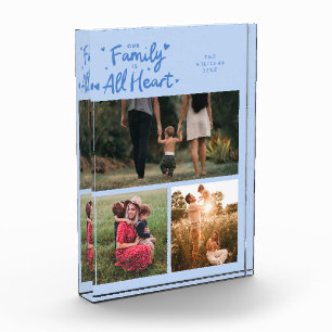 Our Family Is All Heart Icy Blue Photo Block