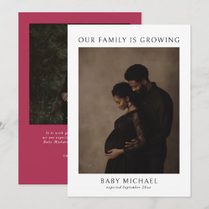 Our Family Is Growing Modern 2 Photo Pregnancy Announcement