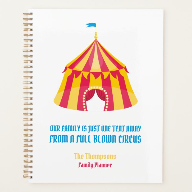 Our family is just one tent away funny planner (Front)