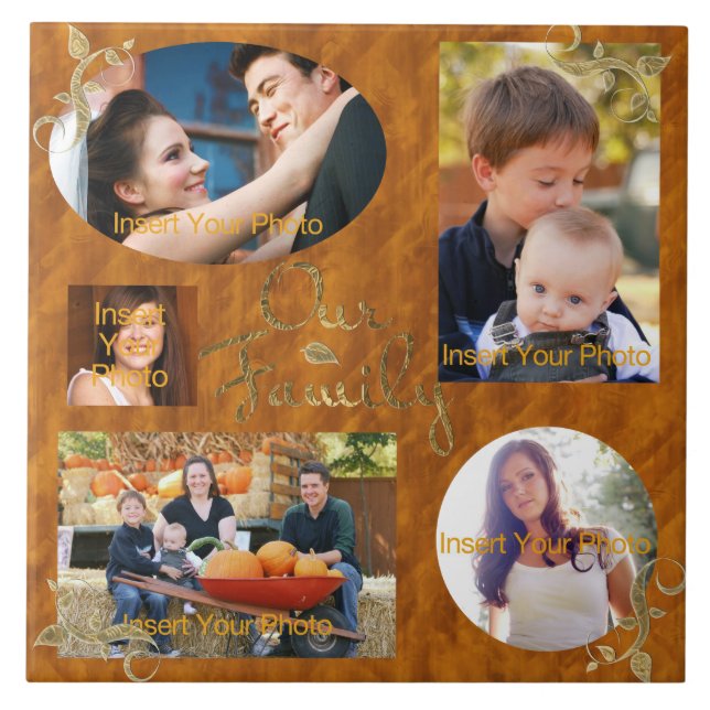 Our Family Photo Album Collage Tile (Front)