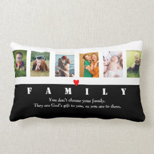 Our family Photo Collage Picture Template Custom Lumbar Cushion