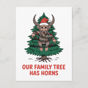 Our Family Tree Has Horns Funny Krampus Spooky Postcard