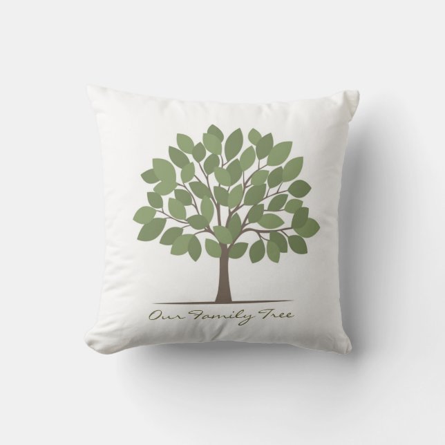 Our Family Tree Pillow - Large Leaves (Front)