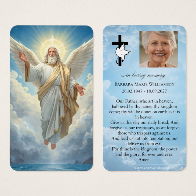 Our Father Funeral Prayer Card (Front & Back)