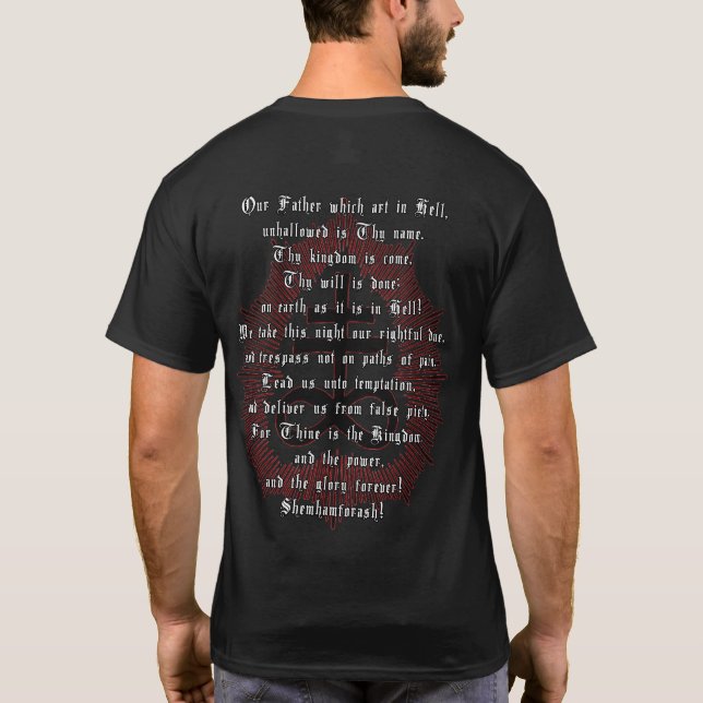 Our Father in Hell Prayer Tshirt (Back)