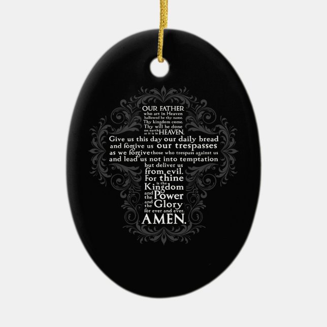 “Our Father” “Lord’s Prayer” “Christian Gift Jesus Ceramic Tree Decoration (Front)
