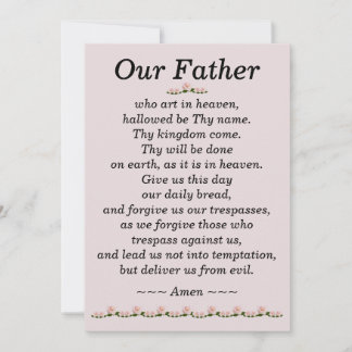 Our Father Prayer Matthew 6:9-13 Card
