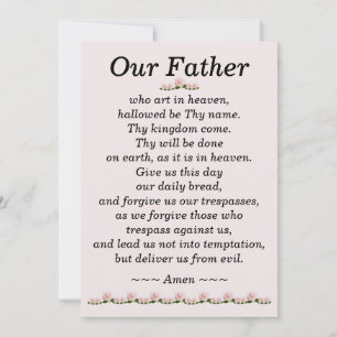 Our Father Prayer Matthew 6:9-13 Card