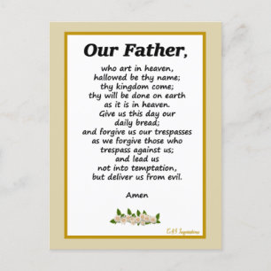Our Father Prayer Matthew 6:9-13 Postcard