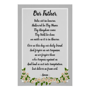 Our Father Prayer Matthew 6:9–13 Poster
