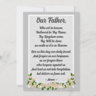 Our Father Prayer Matthew 6:9–13 Silver Card