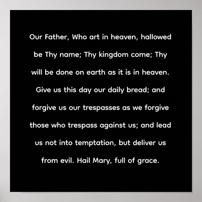 Our father prayer poster (Front)