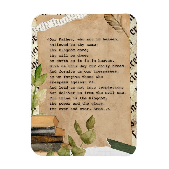 Our Father ... The Lord's Prayer Magnet (Vertical)